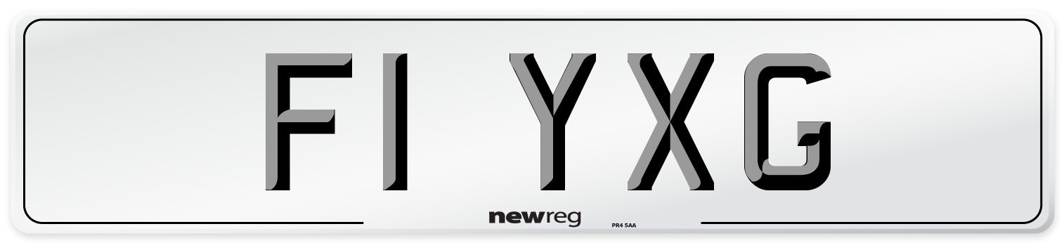 F1 YXG Number Plate from New Reg